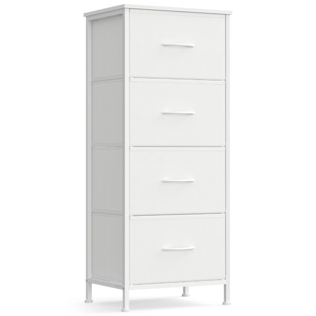 Sahtlitega hoiukapp 39.6x30x95.2 cm Valge kangas