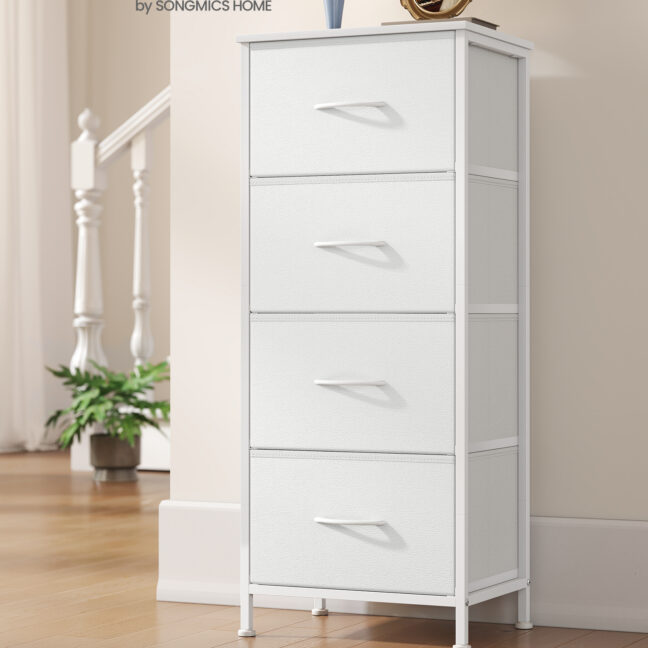 Sahtlitega hoiukapp 39.6x30x95.2 cm Valge kangas