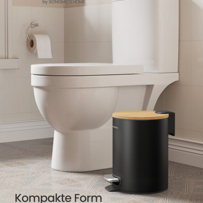 Kosmeetikakarp 17x22x23.6 cm Must Bambusest Kaas