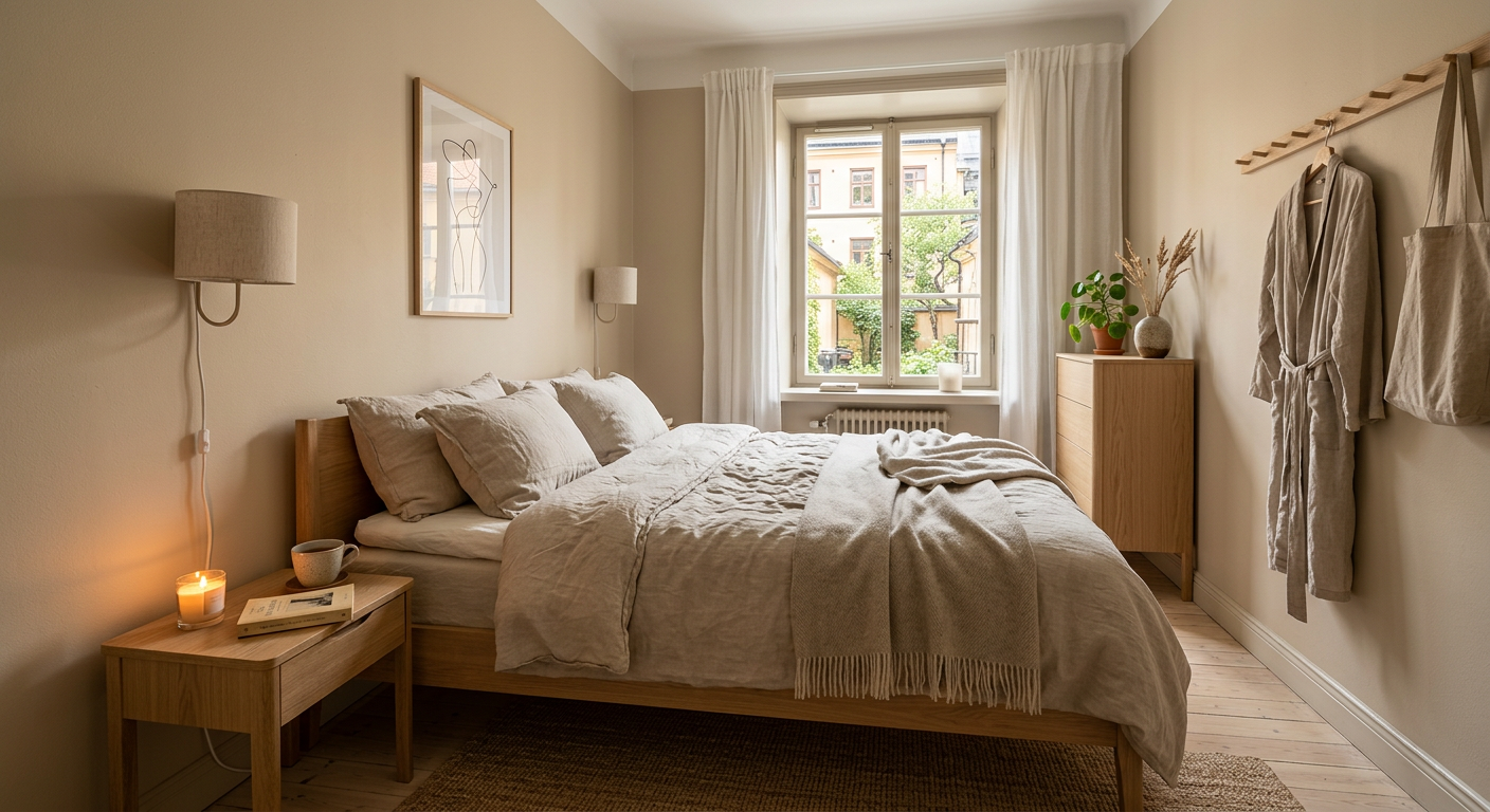 Hubane minimalistlik magamistuba