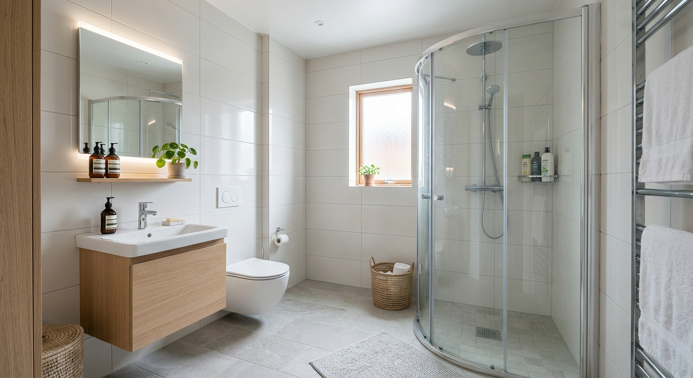 Poolümar dušinurk vannitoas