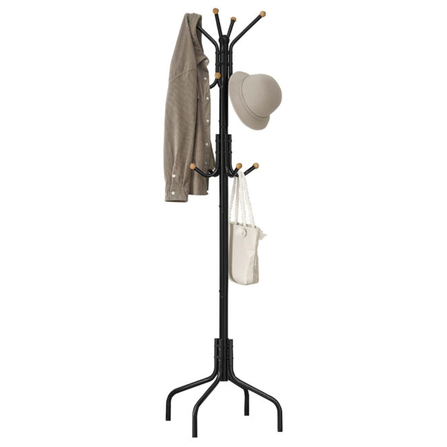 Riiul Mantlitele 56.5x56.5x180.1 cm Must Metall