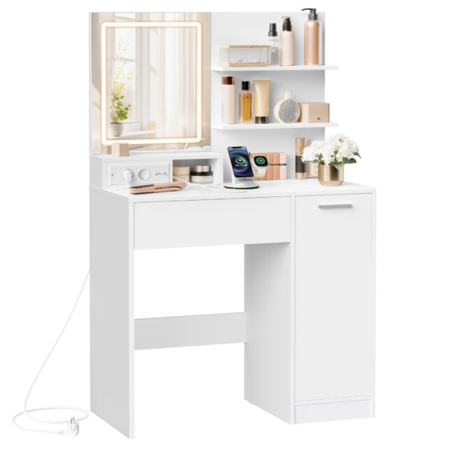 Meigilaud 80x40x132.5 cm Valge
