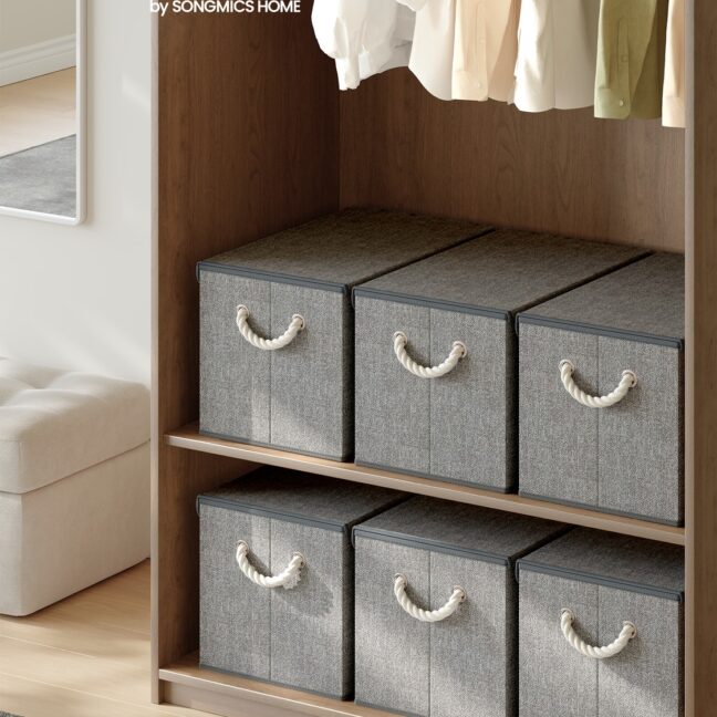 Hoiukastide komplekt 3 tk 50x30x30 cm hall kangas