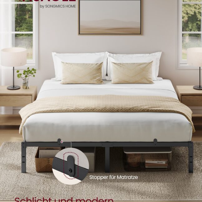 Voodiraam 90x200 cm Must Teras