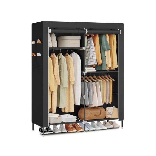 Riidekapp 45x127x180 cm Must Kangas