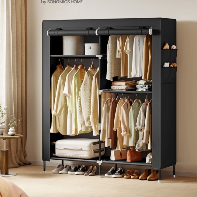 Riidekapp 45x127x180 cm Must Kangas