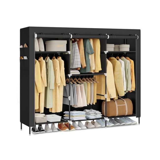 Riidekapp 45x127x180 cm Must Kangas