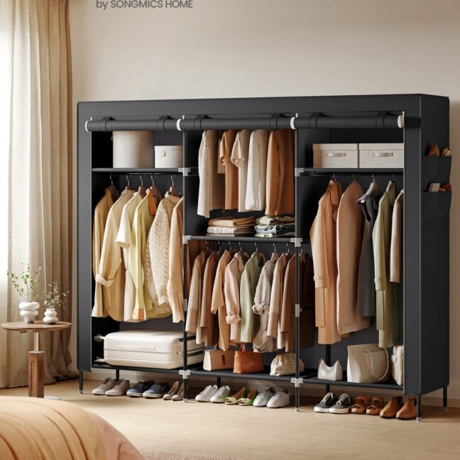 Riidekapp 45x127x180 cm Must Kangas