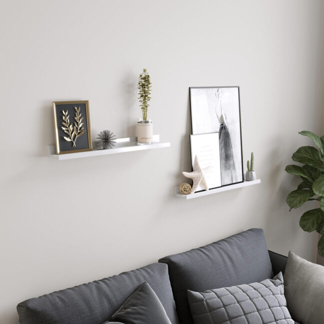 Rippuvad riiulid 60x10x5 cm Valge MDF