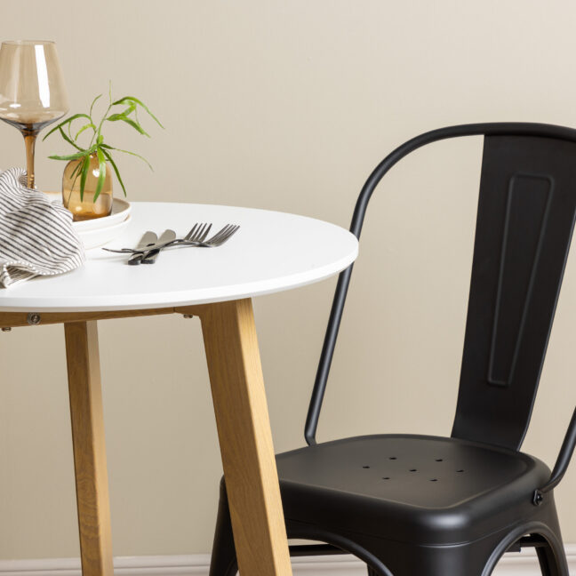 Söögilaud ja toolide komplekt Leonora söögilaud ja Tempe söögitoolid 65 cm valge metall