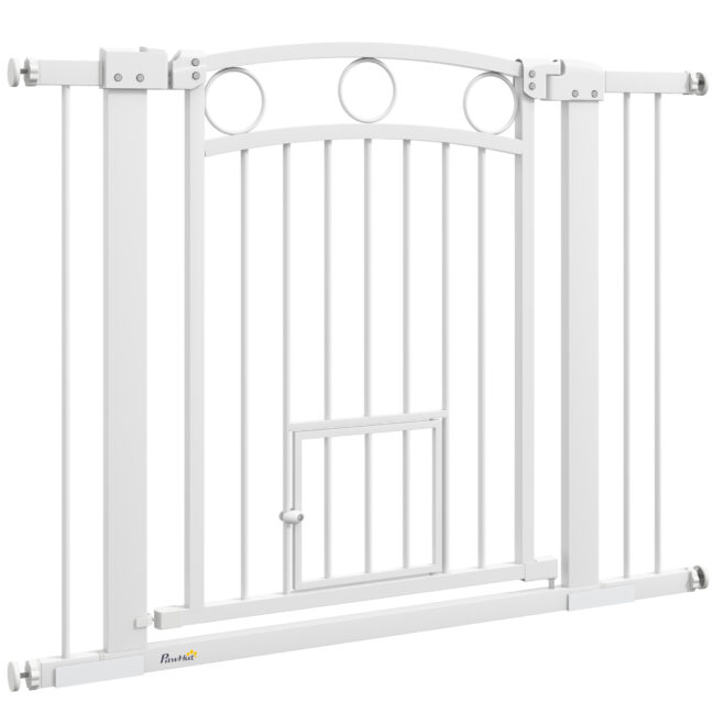 Lemmiklooma värav 76 kuni 104 cm valge