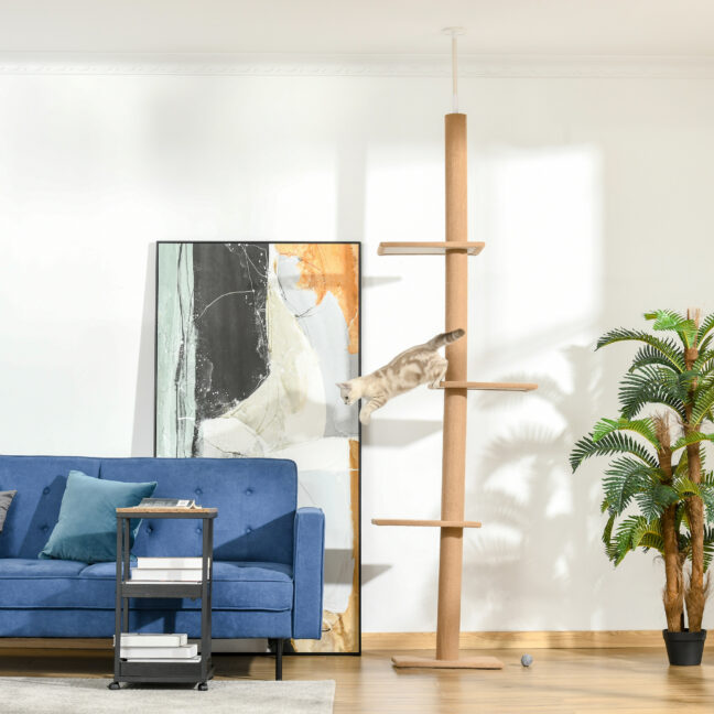 Kraapimispuu kassile kõrgusreguleeritav 260 cm helepruun