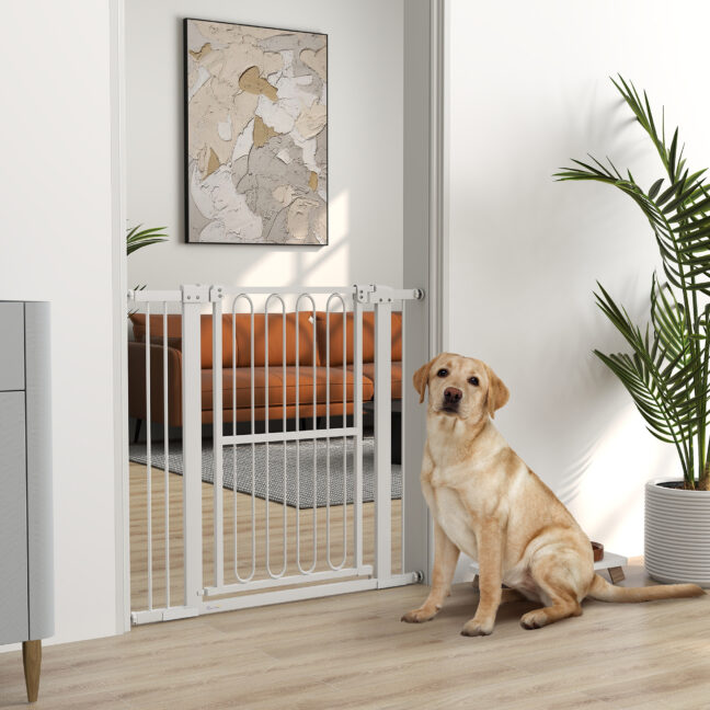 Loomade värav, 76-104x94 cm, Valge