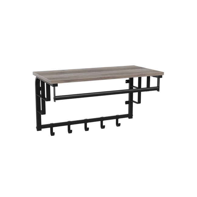 Riiul Mantlitele 66x30x27 cm Greige ja Must Teras